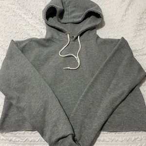 Grey cropped hoodie.
